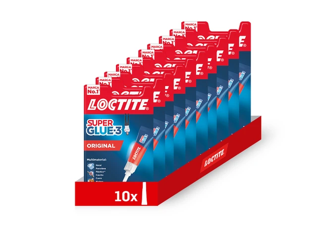 Pack de 10 unidades Loctite Super Glue-3 Original. Pegamento Universal  Multimaterial y Triple Resistencia, Adhesivo