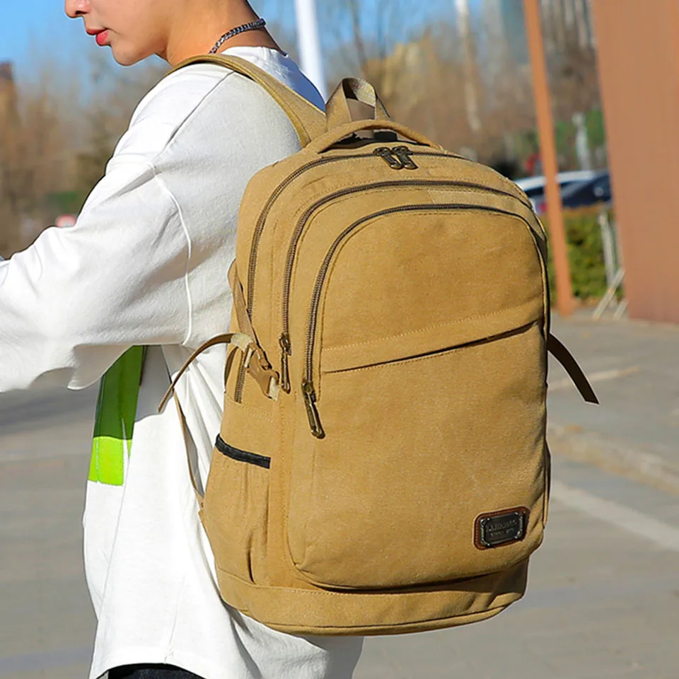 Old Style Canvas Travel Backpack Korean Version Men And Women's Outdoor Tactical Training High-Capacity Campus Student Backpack