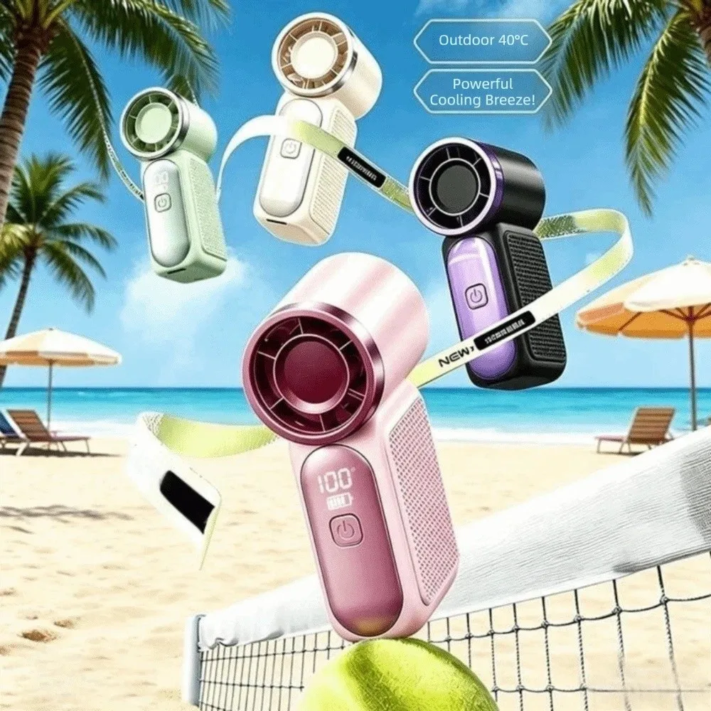 Portable High-Speed Handheld Fan with LED Display and Adjustable Settings