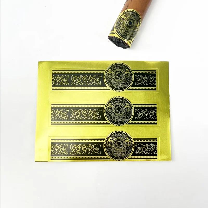 Customized productReady Stock High quality cigar band paper ring Sticker label Printing Embossing Cigar Band Labels