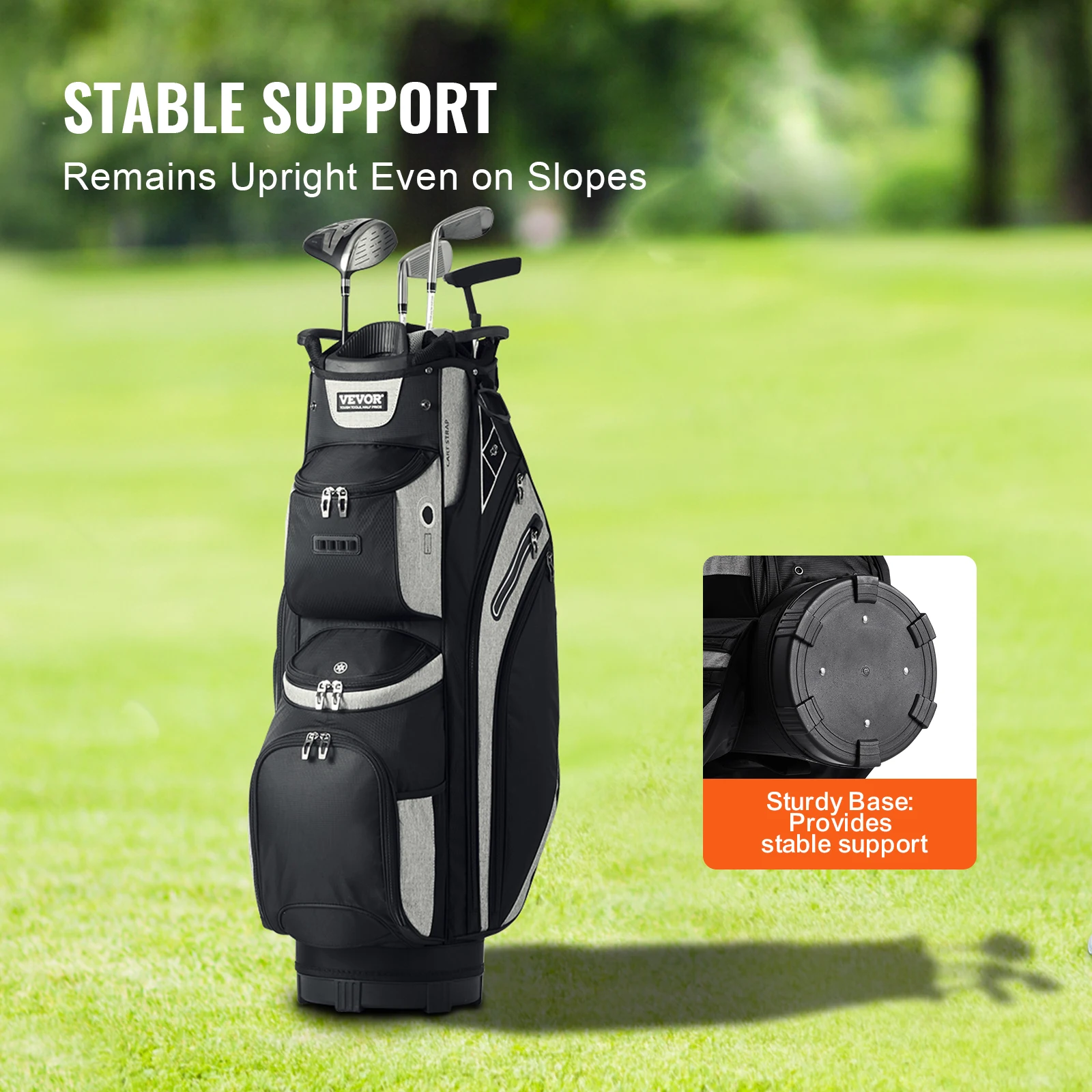 VEVOR Golf Cart Bag with 14 Way Organizer Divider Top Pockets Premium Cart Bag, Durable Golf Bags with Handles&Detachable Straps