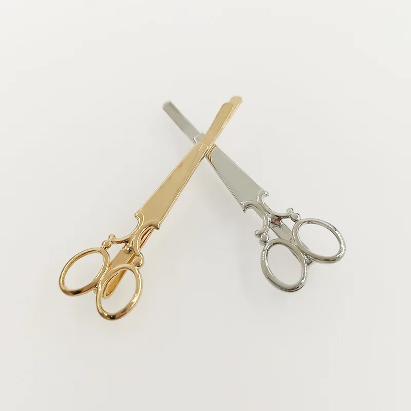 Gold Silber Kreative Schere Form Haarnadel Frauen Mädchen Haar Clip Zarte Metall Haarspange Mode Haar Zubehör – Detail 10