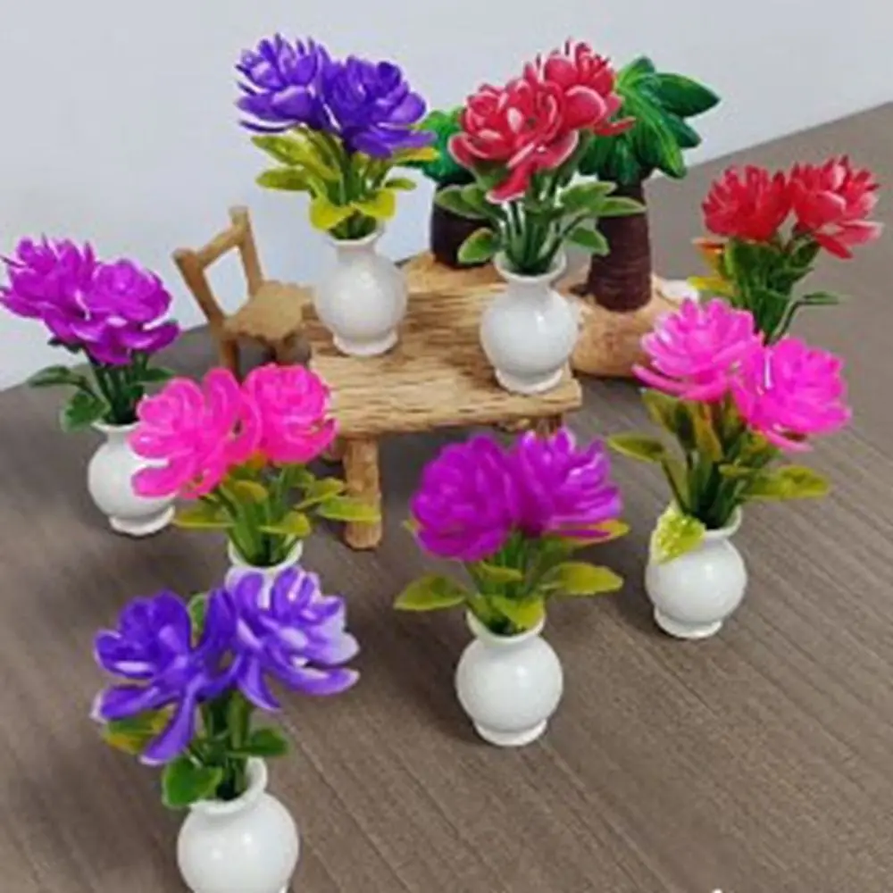 

Миниатюрный Кукольный домик, 4 цвета, высокое качество, 1,4*5,3 ~ 5,6 см, 1:12, готовый Цветочный кукольный домик, модель, миниатюрные украшения для кукольного домика