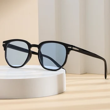 남녀공용 인기 사각형 타원형 레트로 선글라스, 여성용 블랙 안경, 드라이버 고글, UV400 미러