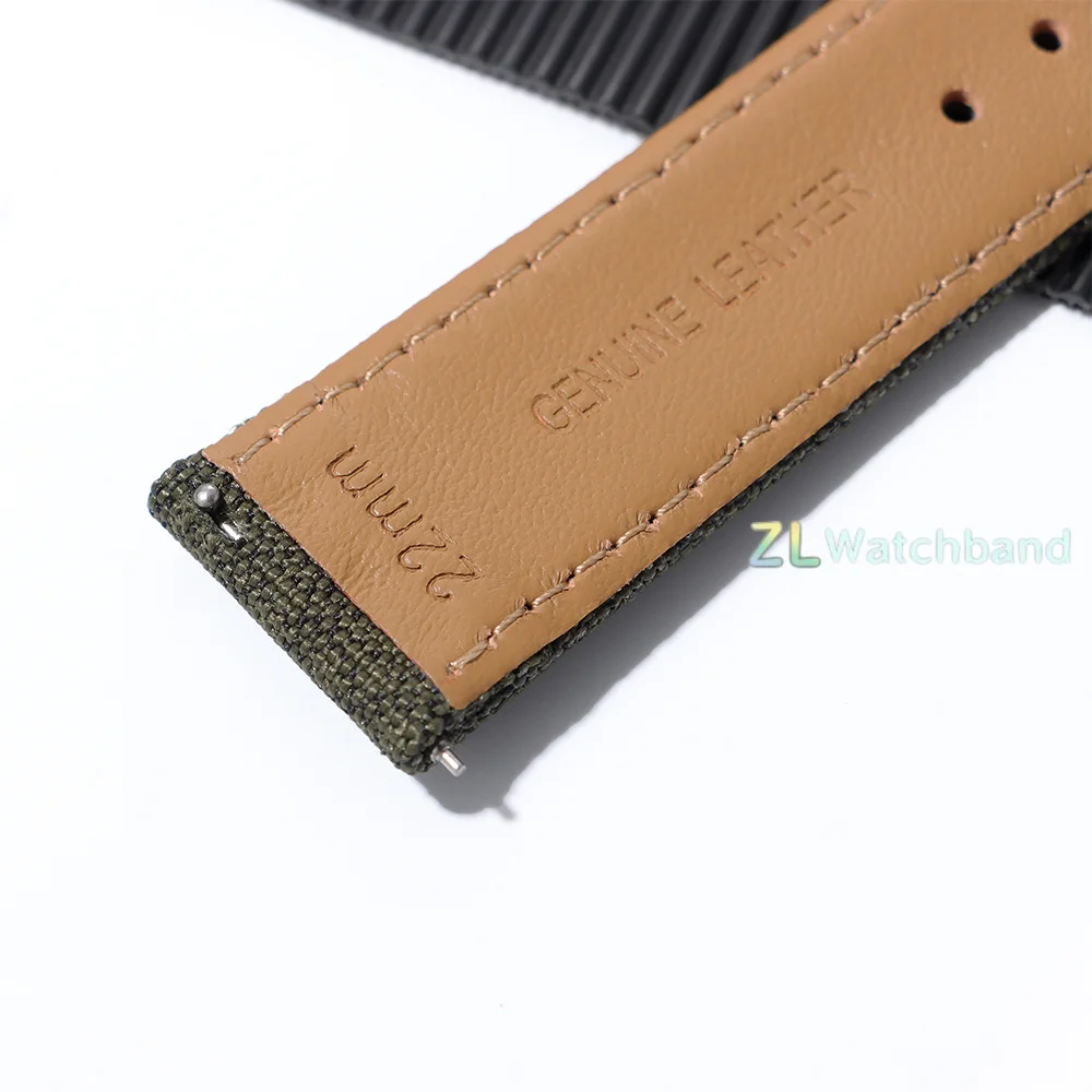 Vintage Gray Nylon and Cowhide Quick Release Watch Strap – Business Style Wristband Accessory