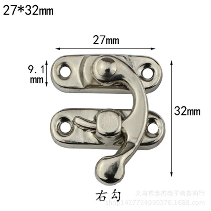 Decorative Latches 10PCS/bag Vintage Metal Hardware Furniture Wooden Box Leather Bag Hardware Lock Padlock Hasp With Screws