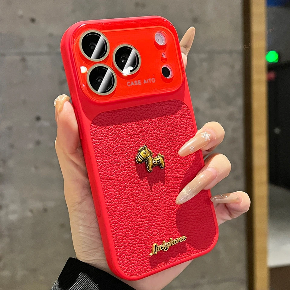 Luxury Shockproof Phone Case with Camera Protector - Lucky Horse Official Collection