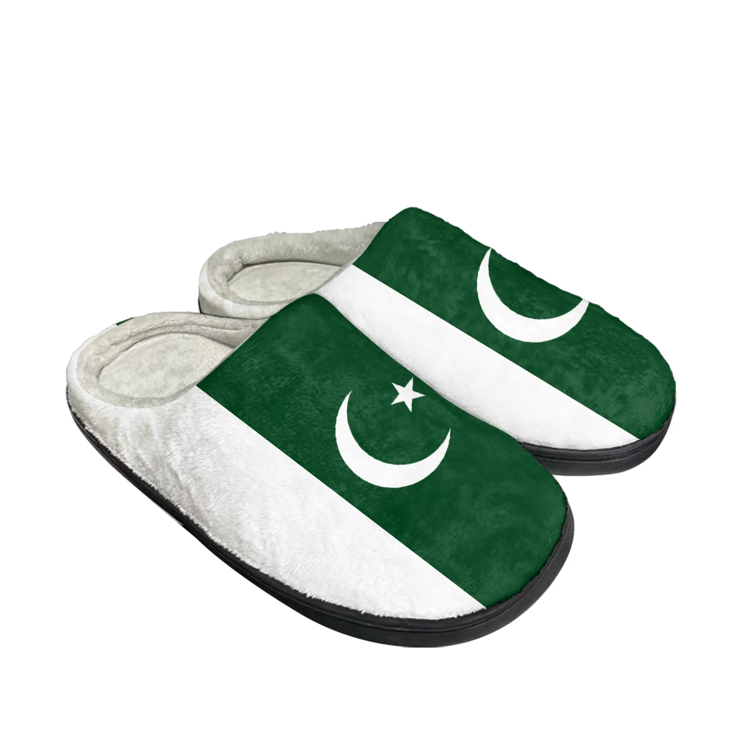 Pakistani Flag Home Cotton Custom Slippers Mens Womens Sandals Pakistan