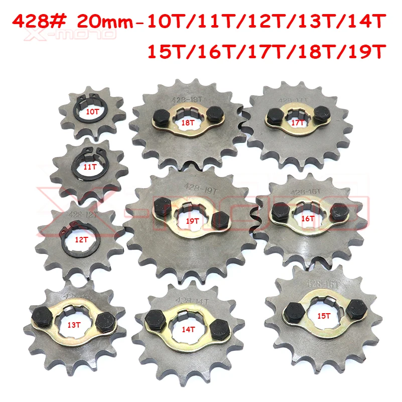 428 10-19 Dente 20Mm Id Pignone Motore Anteriore Per Stomp Ycf Upower Dirt Pit Bike Atv Quad Go Kart Ciclomotore Buggy Scooter Moto