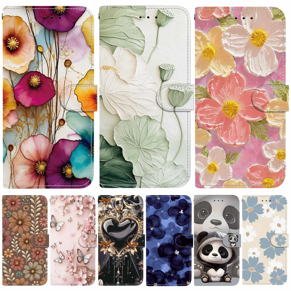 Elegant 3D Flower Leather Wallet Flip Phone Case - Enhanced Protection and Style
