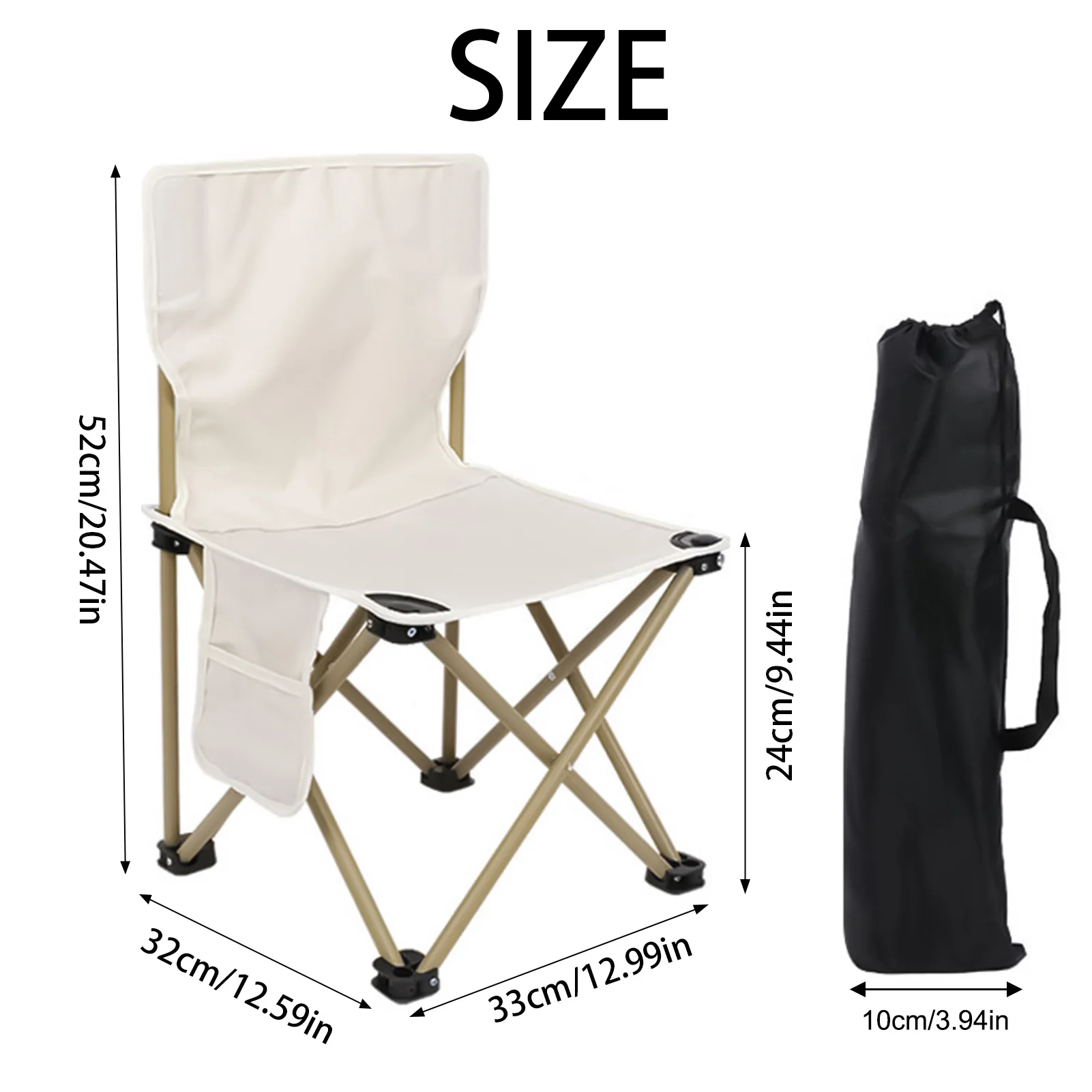 Foldable Camping Chairs with Strong Bearing Capacity and Hi-density Nylon Oxford Suitable for Travel Beach Sports 6