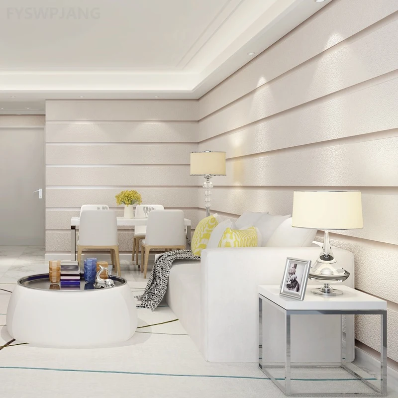 Rolos de Papel de Parede Listrados Bege 3d Largos para Paredes Quarto Sala de Estar Fundo de Parede Hotel Espessado Pele de Cervo Veludo Moderno Minimalista Adesivos de Parede Meninas Decoração do Quarto
