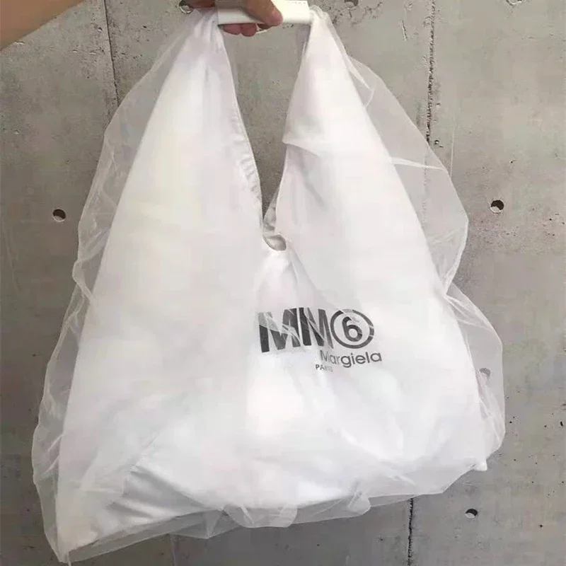 

Роскошные брендовые сумки на плечо Margiela, Женская марлевая Сумка-тоут с запахом MM6, вместительная Повседневная треугольная сумка с простым логотипом, модная