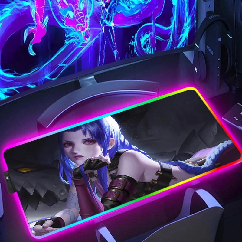 

RGB Keyboard Game characters Desk mat Natural rubber LED Light Mousepad Multi-size Colorful large Mouse Pad Computer Gamer LOL