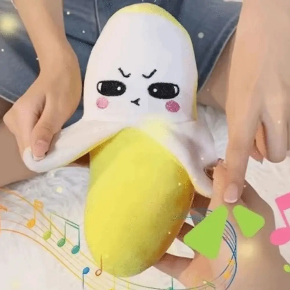 창의적인 과일 모양 메트로놈 귀여운 감각 자극 바나나 소리 삑삑이 인터랙티브 놀이 조인트 음악 리듬 봉제 인형