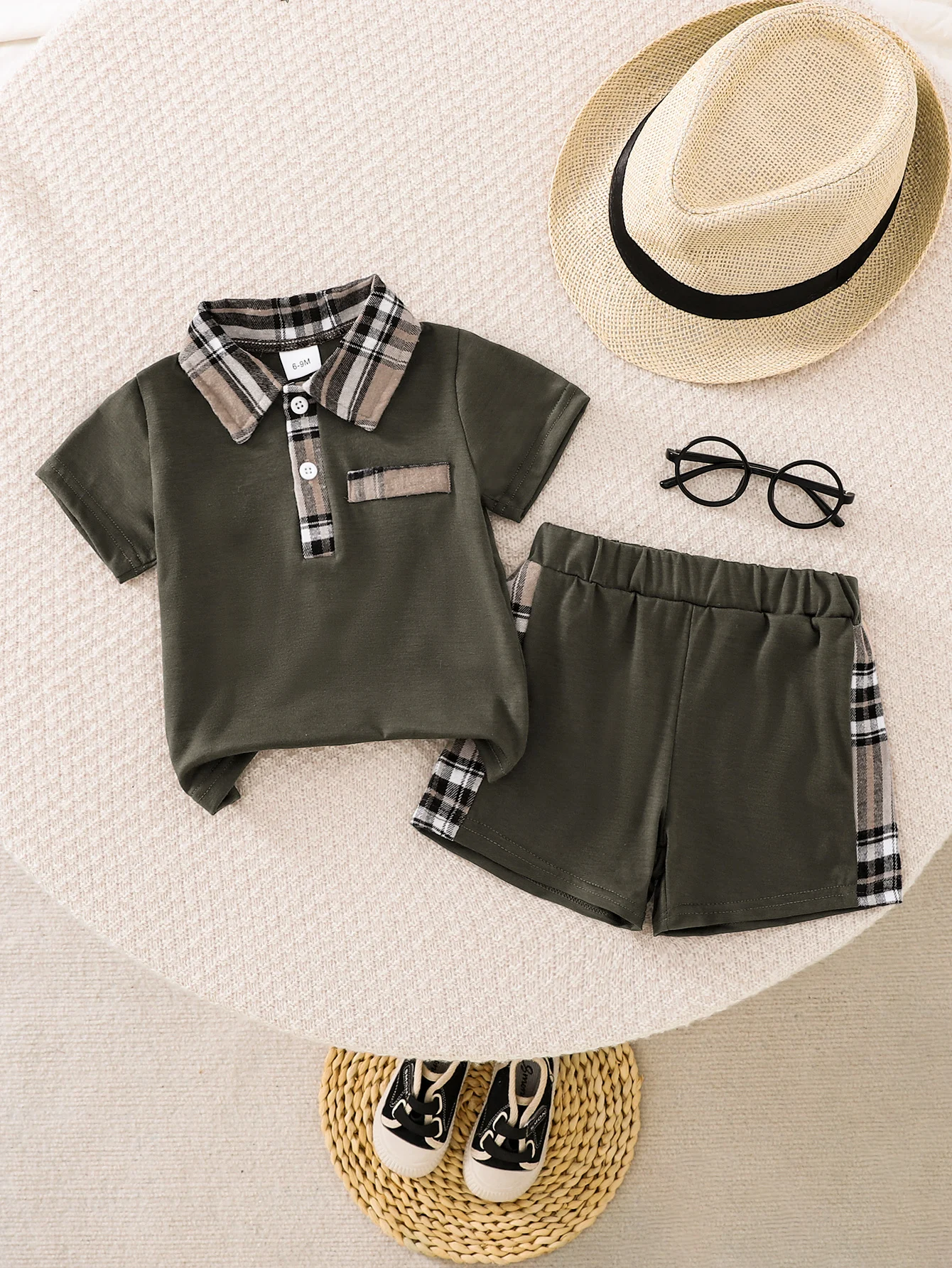 Fashion Casual Summer 2PCS Clothing for Infants and Newborn Short Sleeved Polo Shirt+Shorts Summer Set for 0-2Y Toddlers to Wear 1