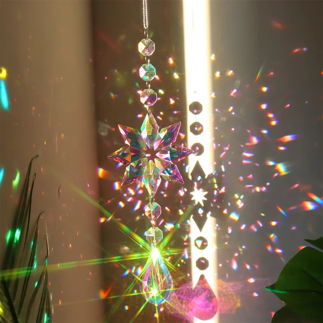 Crystal Light Collection Medál Kerti Díszek Karácsonyi Prizma Szélcsípés Ablak Terasz Dekoráció Színes Gyöngyök Otthoni Kerthez - Image 2