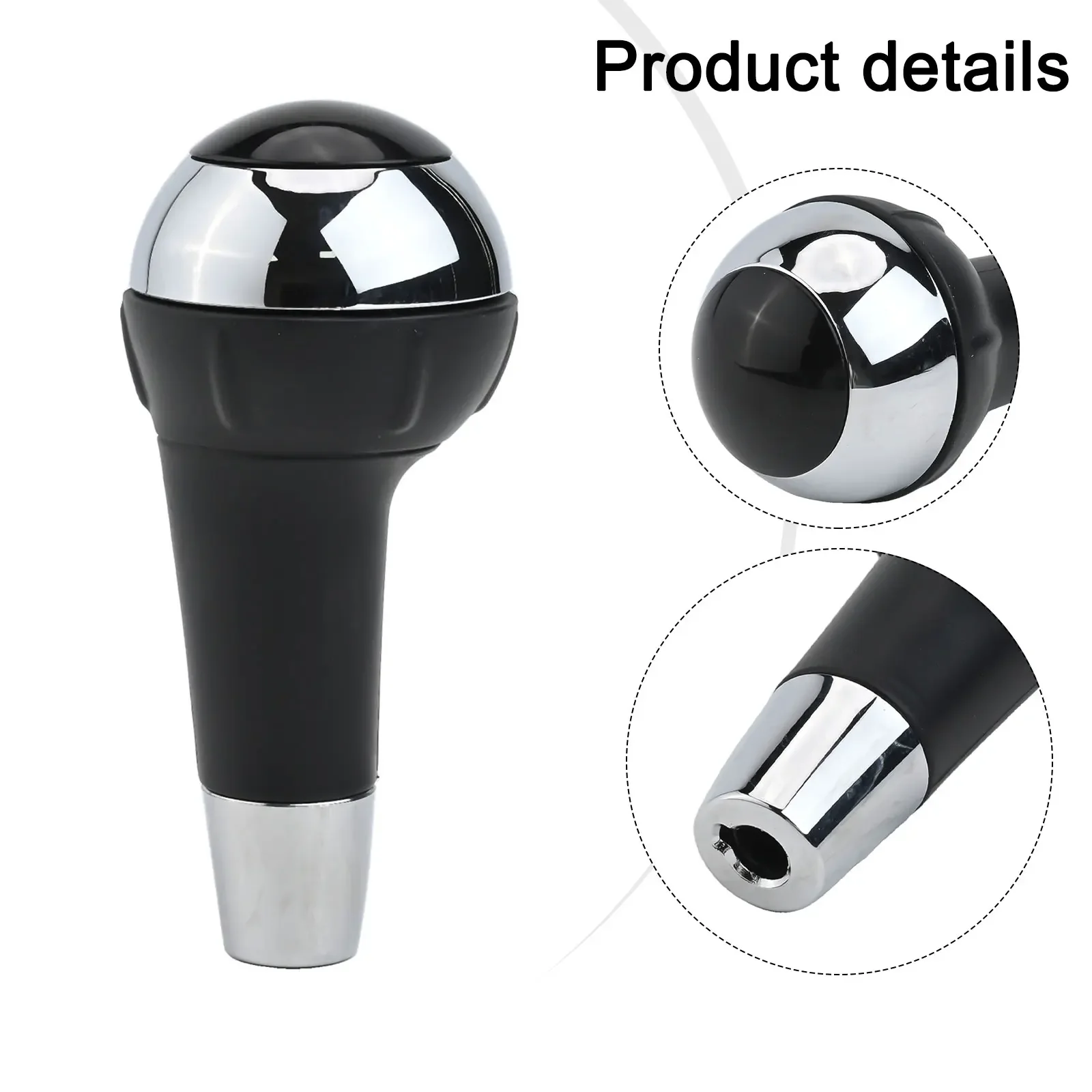 Chrome Silver Shift Knob Automatic Shift Knob Easy Installation For FIAT 500 2012- Chrome Silver Tone