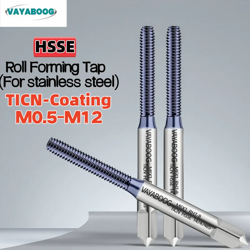 1PCS HSSE 롤 포밍 탭 JIS TICN 코팅 기계용 나사탭 M0.5 M0.6 M1 M2 M3 M4 M5 M6 M7 M8 M10 M12