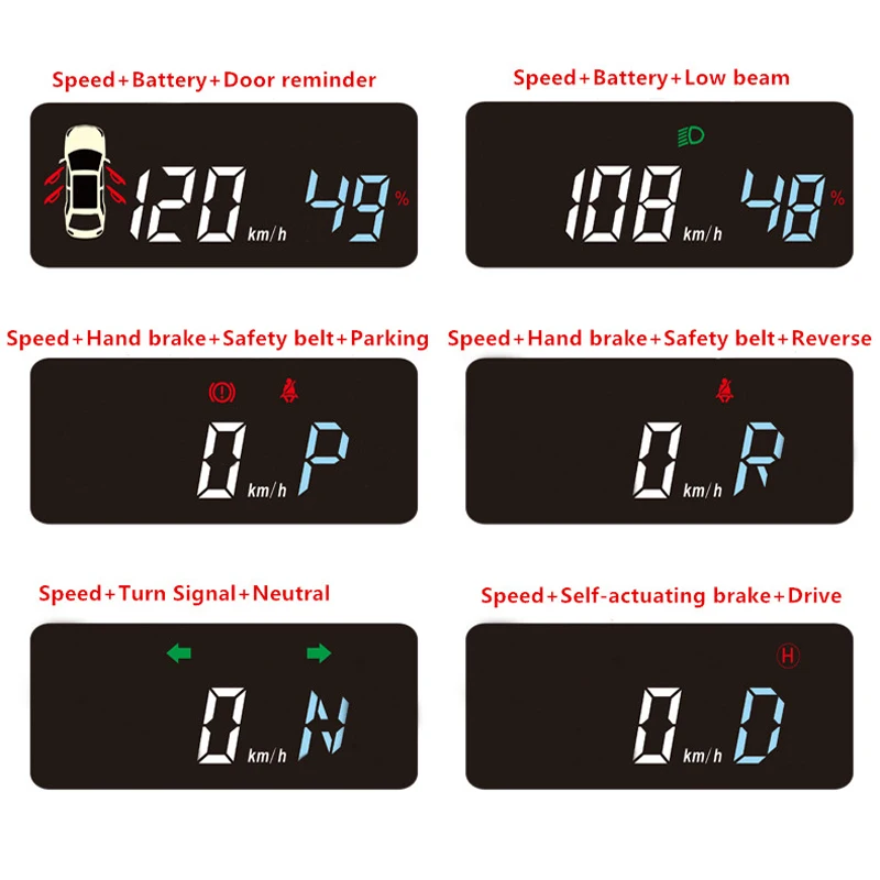 HUD  ÷ ũ, OBD2  GPS  ӵ ,  ׼, ׽  3 ü, 12V