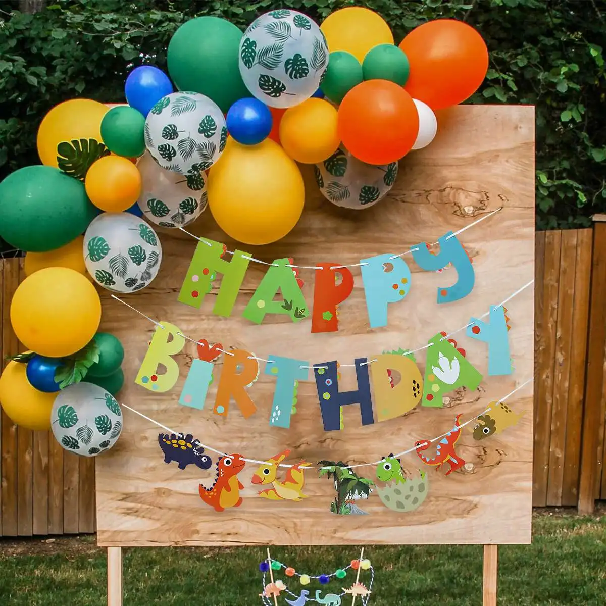 thumbnail interactive-video image 1 of Dinosaur Happy Birthday Garland Banners Roar Dino Party Balloons Supplies Jungle Safari 1st Boy Kids Birthday Party Decorations 1 of 10