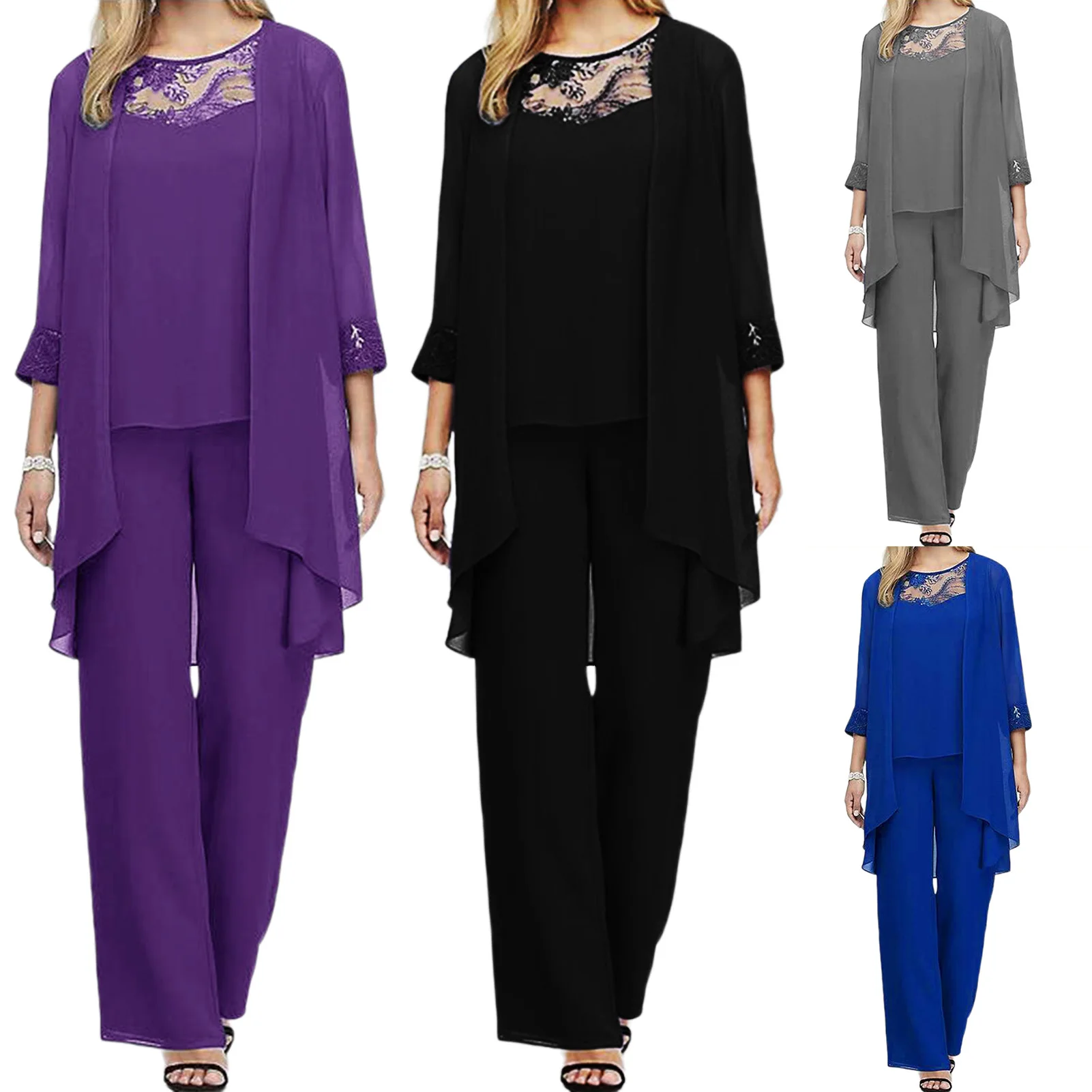 Traje Vestido Mujer MSemis Trajes Mujer Elegantes Conjunto De Tres