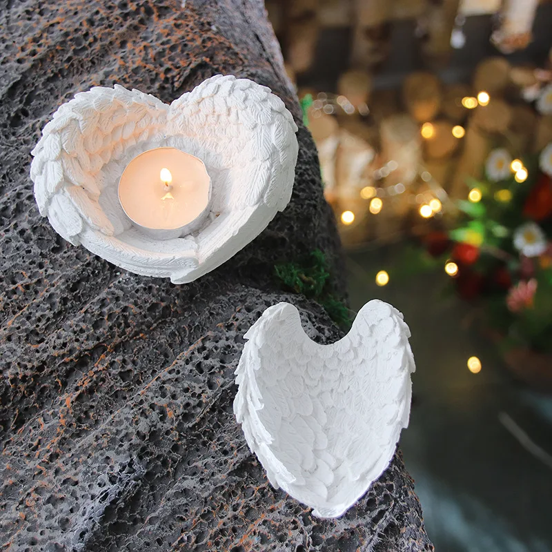 3D Angel Wings Candle Holder Silicone Mold Storage Box Jewelry Organizer Silicone Molds for Soap Epoxy Resin DIY Home Decoration silicone mold