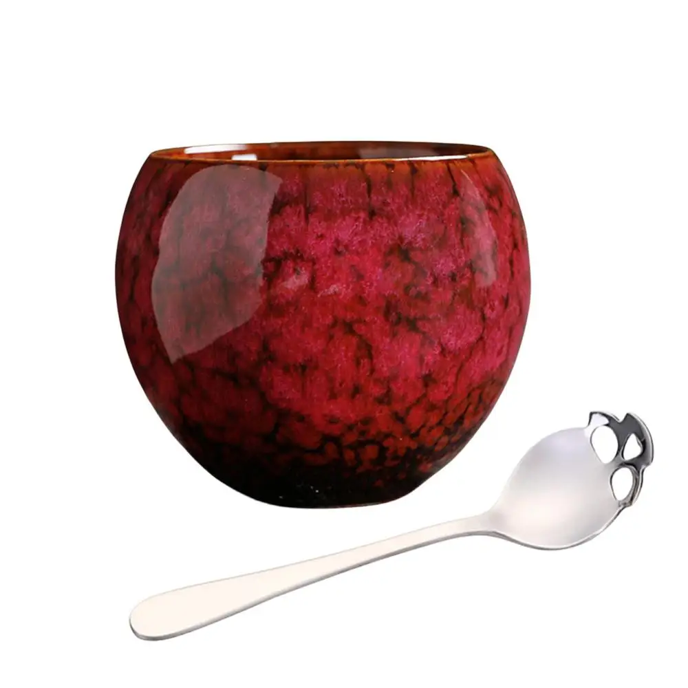 

Китайская чайная чашка легко чистится, легко носить с собой, прочная, без бисфенола, гладкая чайная ложка, искусственный чайный набор, Элегантные линии, закругленные