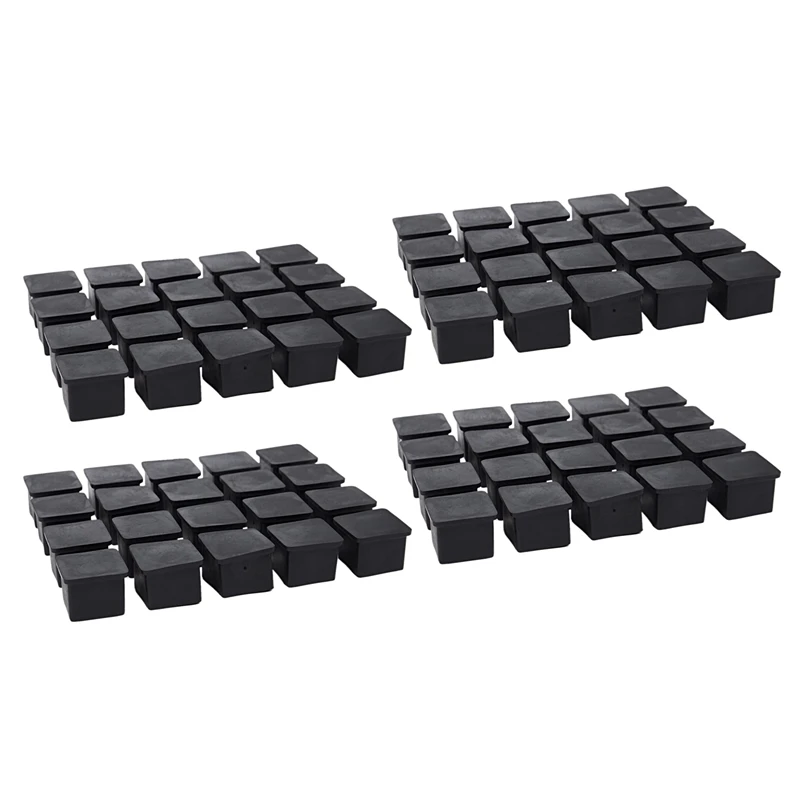 

80Pcs Square Chair Table Leg Foot Rubber Covers Protectors 25Mm X 25Mm