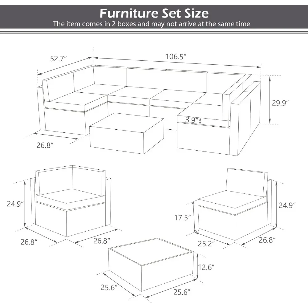 7 Piece Outdoor Patio Furniture Set 2