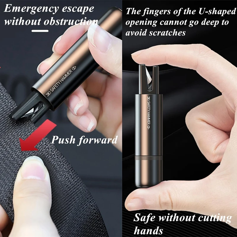 2 In 1 Car Safety Hammer Emergency Glass Breaker Cut The Seat Belt High Hardness Tungsten Steel Rescue Tool Auto Accessories 1