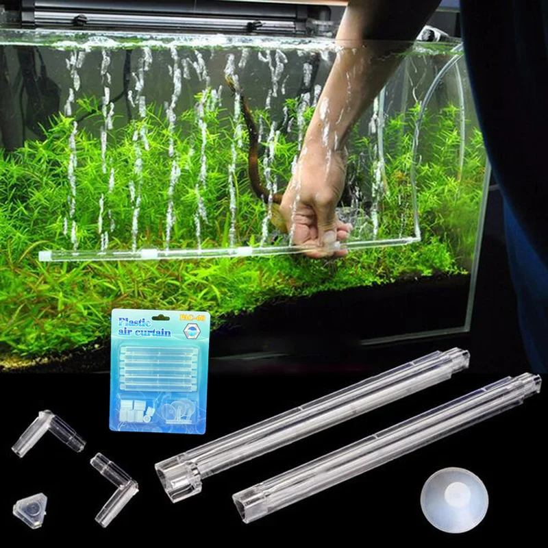 Aquarium Air Stone Bubble Wall Aeration Tube Plastc Air Curtain Oxygen Pump Diffuser High Efficiency Fish Tank Accessories