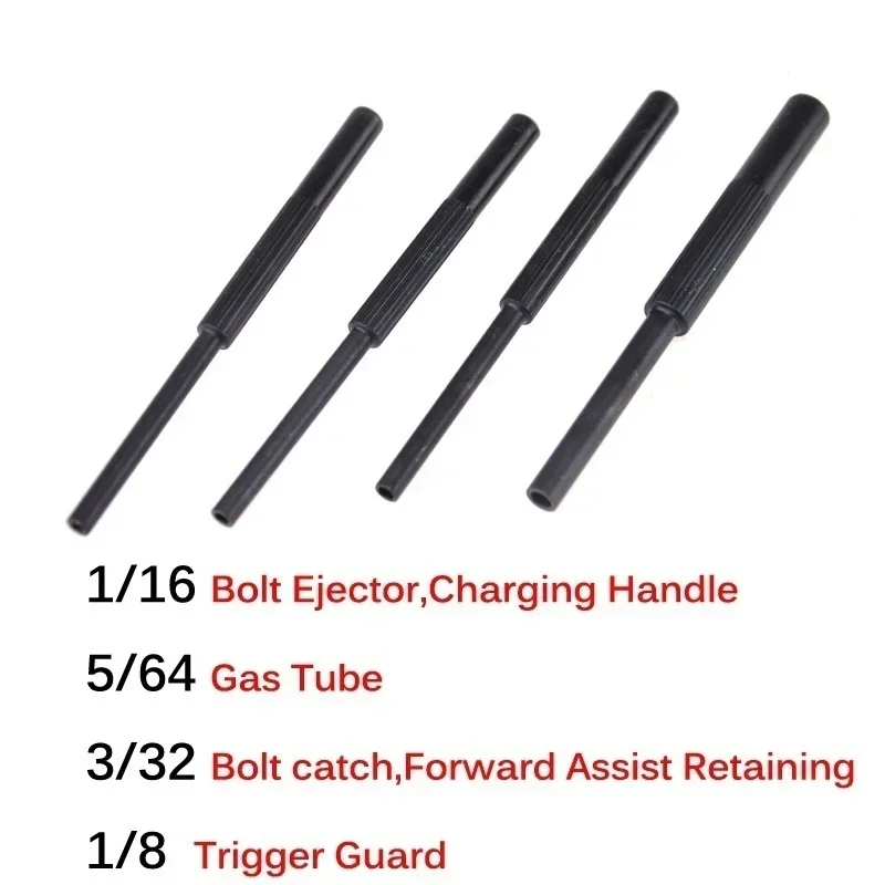 4pcs/set AR 15 Gunsmithing Armorer Steel Roll Pin Starters Pin Punch Hollow End Tool Set Kit 1/16 5/64 3/32 1/