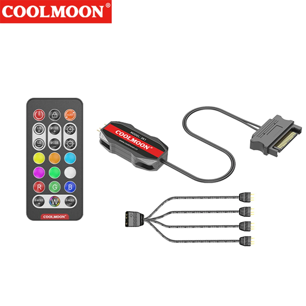 ตัวเลือกสินค้า อะแดปเตอร์ควบคุม RGB 5V 3Pin สำหรับ PC และพัดลม