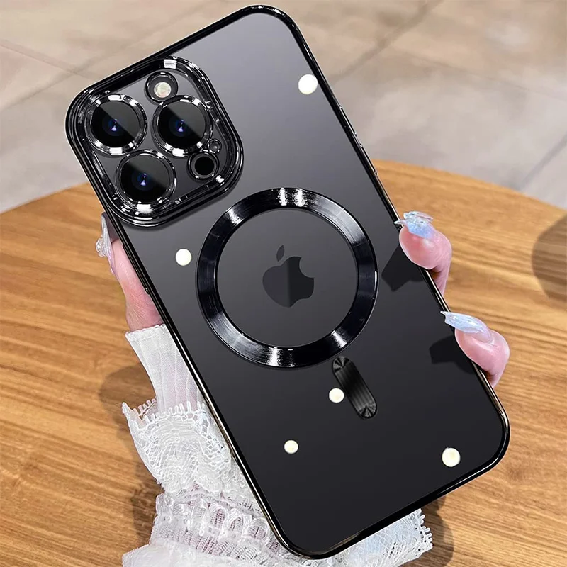 Enhanced Magnetic Phone Case with Wireless Charging & Lens Protector Cover