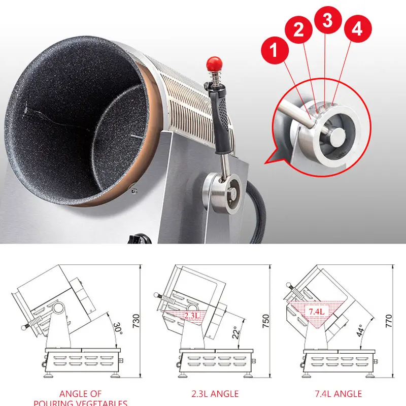 Commercial Gas Cooking Machine Automatic Intelligent Cooking Robot Fried Rice Machine Electromagnetic Drum Pot SMK-TSGT