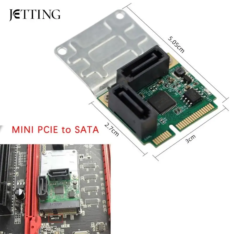 

SP Mini PCI-Express To 2 Ports SATA 3.0 Single Chip Expansion Adapter Card Mini PCIe To Dual SATA Add On Card