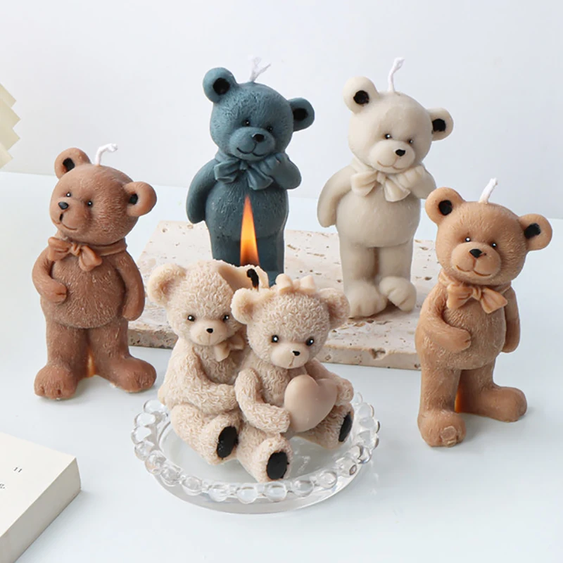 Suture Bear Mold Doll Bear Candle Mold Animal Resin Casting Mold Resin  Making Molds Silicone Mold for Candle Home Decorate Mold Candle Making Mold  3D