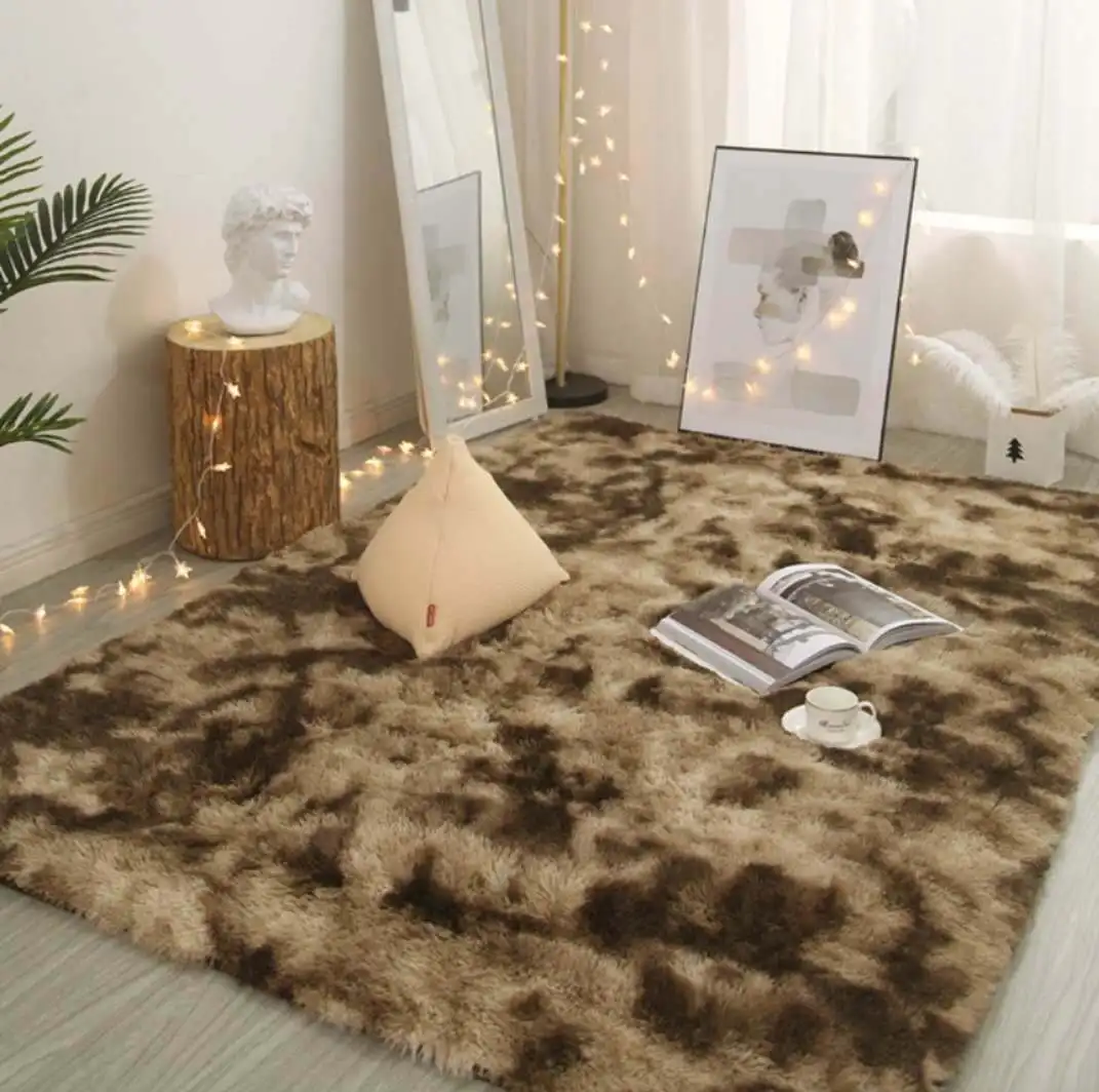 

6901 New Nordic Tie-Dye Carpet Wholesale Plush Mat Living Room Bedroom Bed Blanket Floor Cushion for Home Decoration