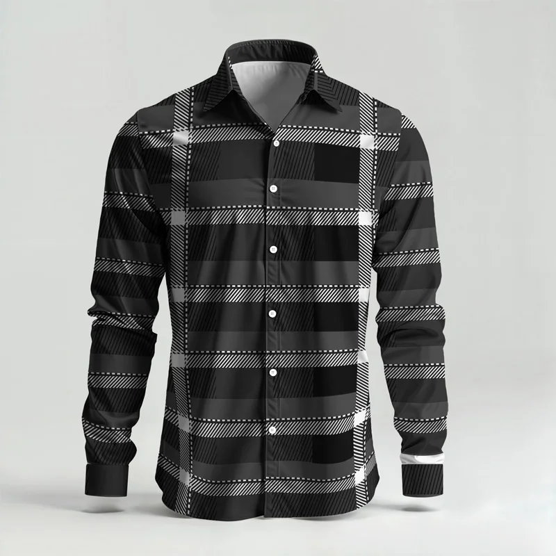 Set di camicie da uomo primavera estate 2025, stampate, alla moda, semplici, in due pezzi, a maniche lunghe, stile urbano di alta qualità_voghion.com