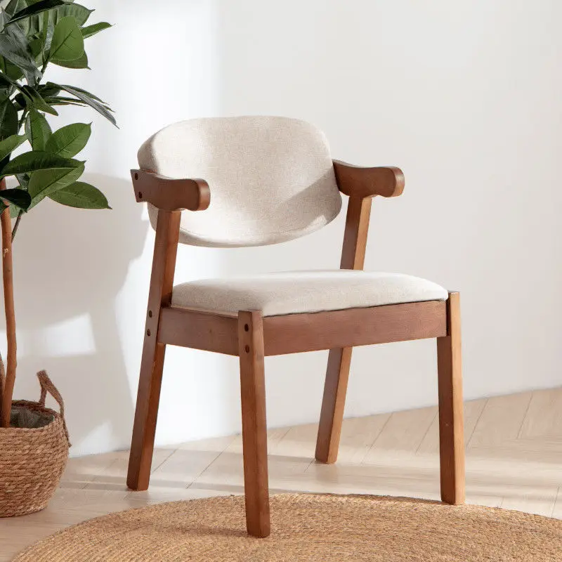 Nordic solid wood chair home oak backrest dining chair leisure office comfortable sedentary bedroom study desk stool