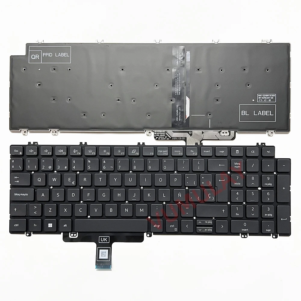 Клавиатура с подсветкой и испанской раскладкой для ноутбука DELL Precision 7770 7780 7670 7680 3580 3560 3561 3570 3571 0NCC1H NCC1H 0TMRW0 TMRW0