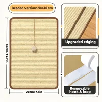 Standing Sisal Cat Scratcher with Hanging Ball, Space Saving Cat Furniture, Protect Sofa Chair Door, No Cat Tree Included 4