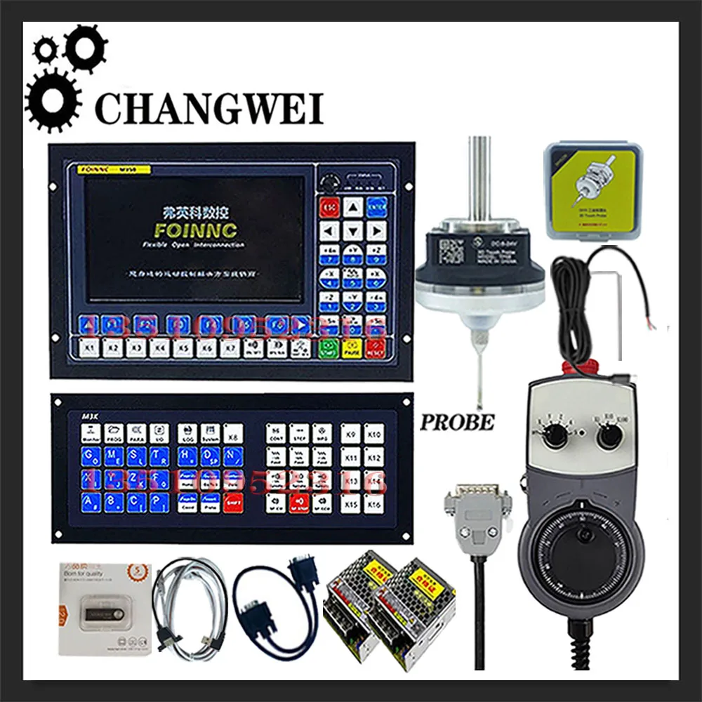 

M350 3/4/5 Axis G Code Cnc Engraving Machine Controller Latest Extended Keyboard +3d Edge Finder Probe+handwheel Mpg+75w24v