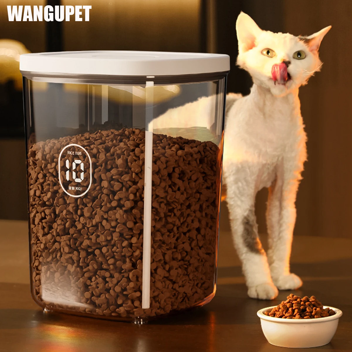 

Airtight Pet Food Storage Container Cat and Dog Grain Large Capacity Moisture Proof Sealed Tank Pet Food Vacuum Storage Bin