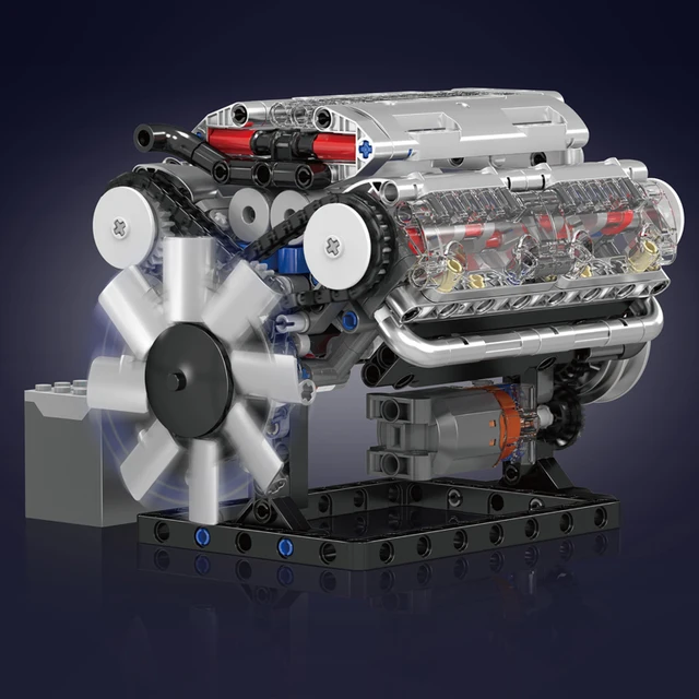 Mould King 10088 The V8 Engine Building Block Assembly Technical Car Brick Set Educational Car Engine Toys Kids Christmas Gift