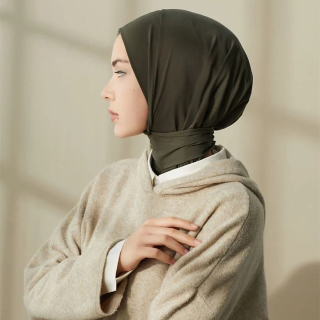 Casquette Hijab Musulmane pour Femme, Sous-Écharpe, Voile en Coton Modal, Turban de Tête Islamique