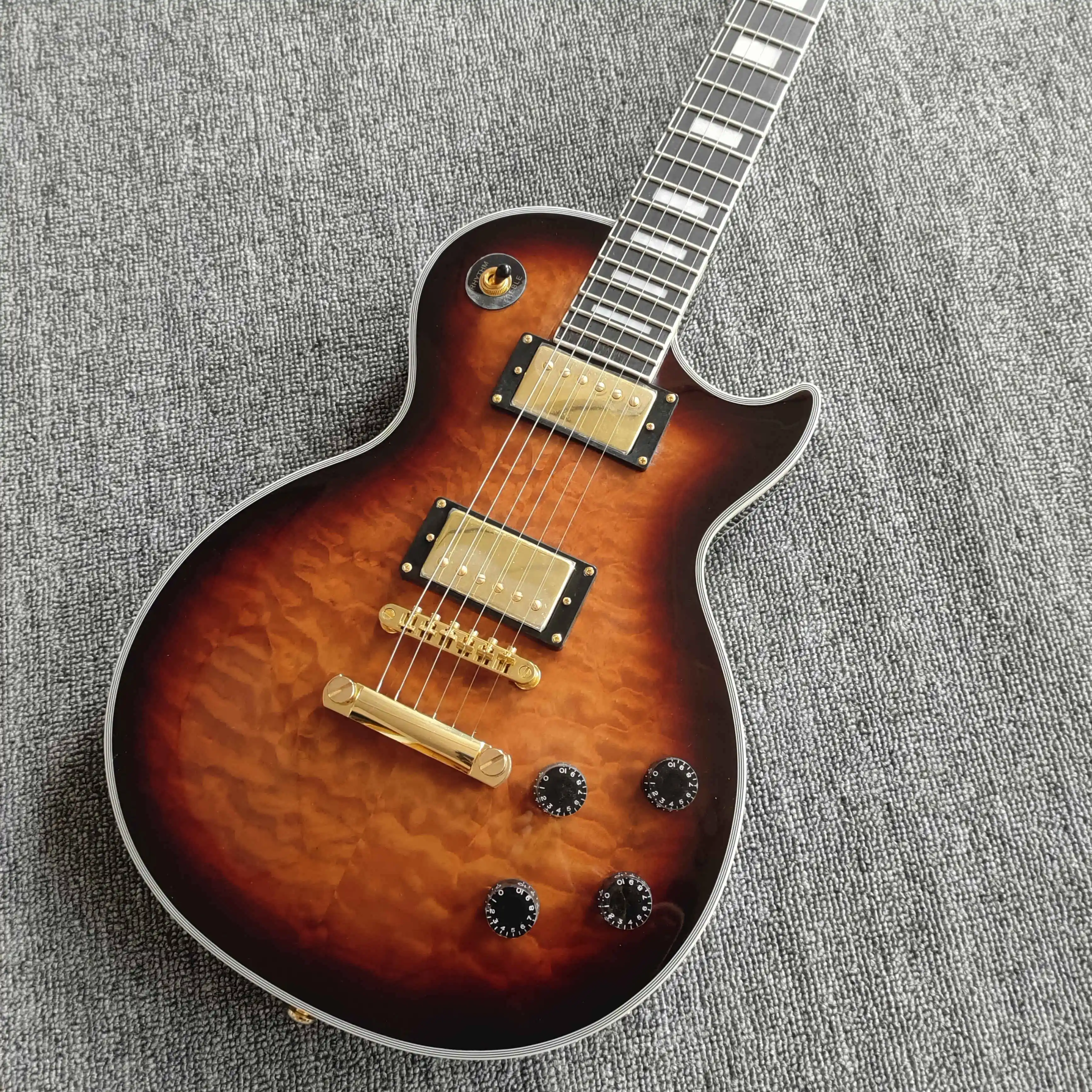 

Brand New Rosewood Fingerboard 6 String Transparent Brown Custom Electric Guitar In Stock
