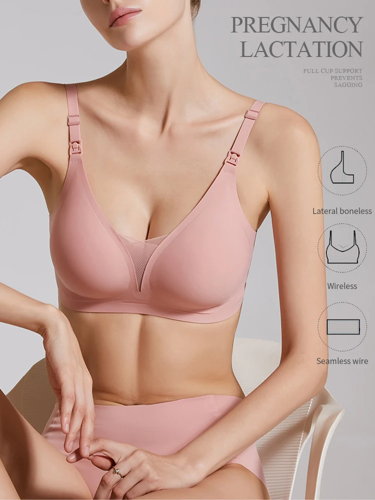 Nursing Bra Without Bones Maternity Bras Pregnancy Clothes Prevent Sagging  Breastfeeding Women Breathable Lactancia Feeding Bras