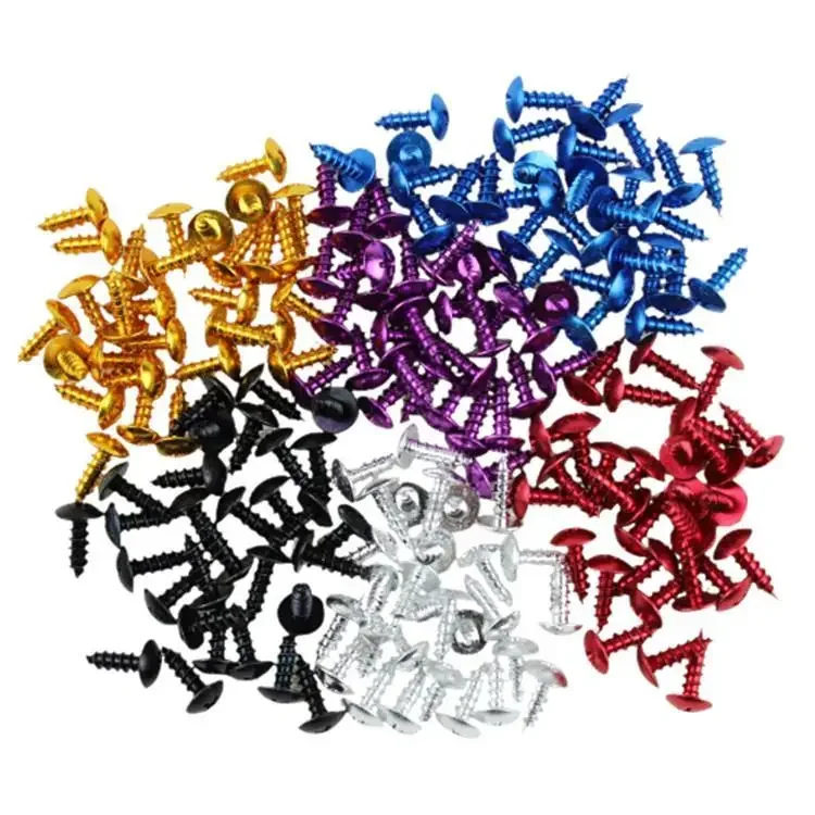 30Pcs color aluminum alloy screw fastener Motorcycle fitting power car decoration accessories plastic shell self tapping screw